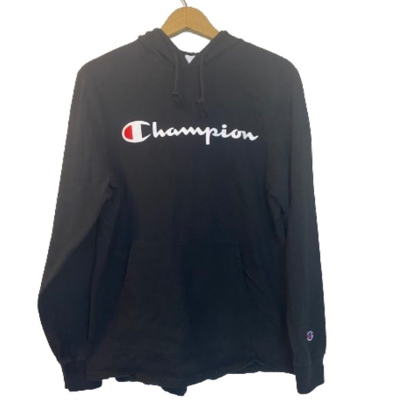 Champion Black Middleweight Hooded Long Sleeve Jersey Men's M - Picture 2 of 10